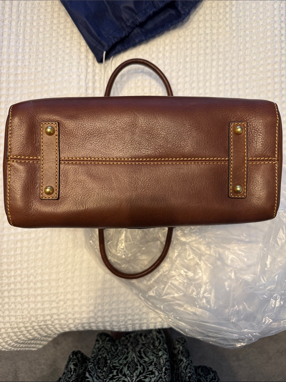 Dooney & Bourke Cameron Satchel with Strap in Chestnut - Picture 12 of 12